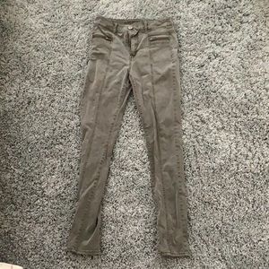 Army green skinny jeans